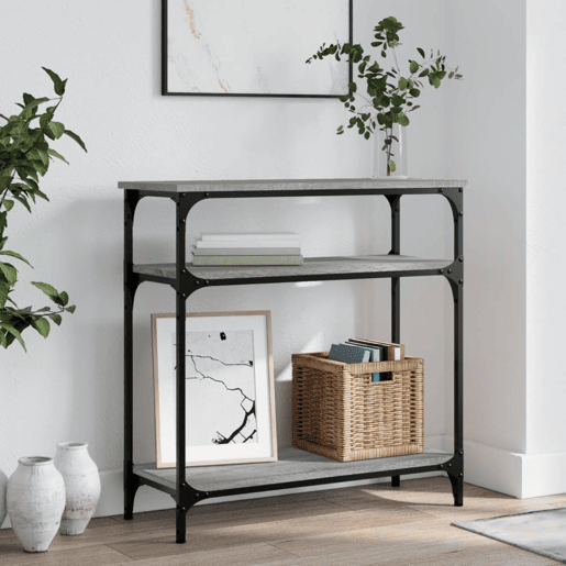 Mesa Consola - Mesa De Entrada 75x29x75 cm derivados de madeira cinzento sonoma