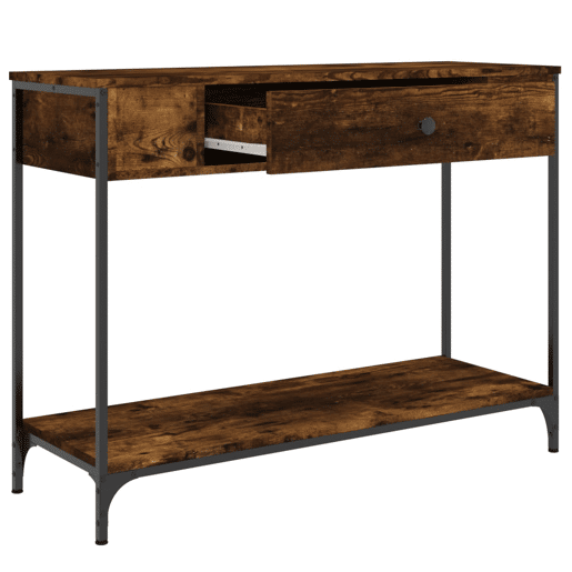 Mesa Consola - Mesa De Entrada 100x34,5x75cm derivados de madeira carvalho fumado