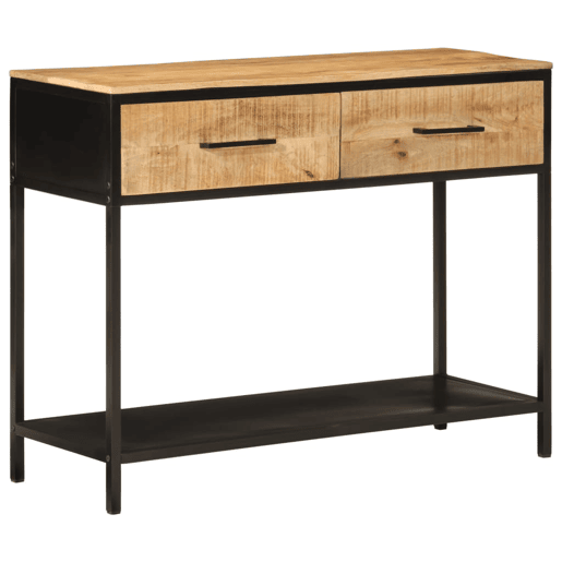 Mesa Consola - Mesa De Entrada 100x35x76cm madeira de mangueira maciça e ferro