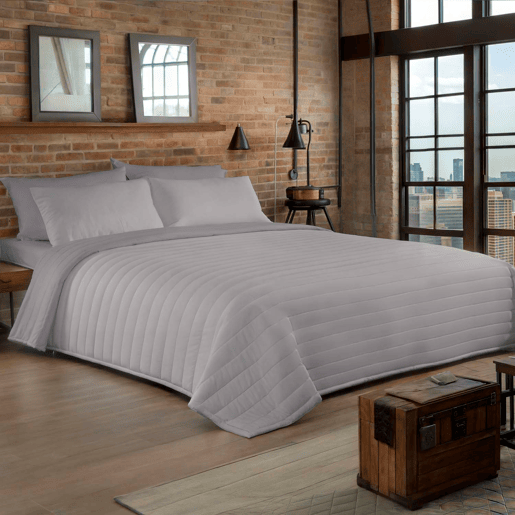 COLCHA BOUTI REVERSÍVEL BICOLOR CINZACINZA CLARO CAMA 180