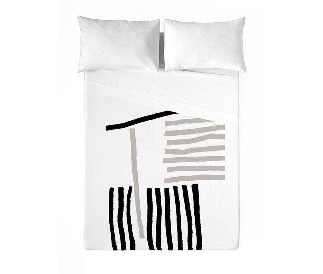 Icehome - juego de sábanas estampadas 2 piezas cama 90 - algodón extra suave - incluye sábana encimera + 1 funda de almohada - nexus