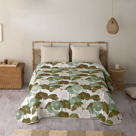 NATURALS - Colcha Bouti Estampada - Peso 70 Gramas - Cama 150 - NUFAR NATURALS - Colcha Bouti Estampada - Peso 70 Gramas - Cama 150 - NUFAR