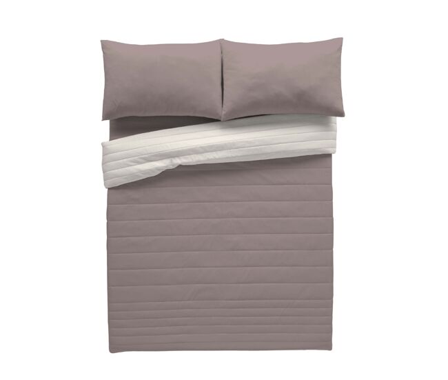 Colcha bouti reversible bicolor topo/l.198 piedra cama 180