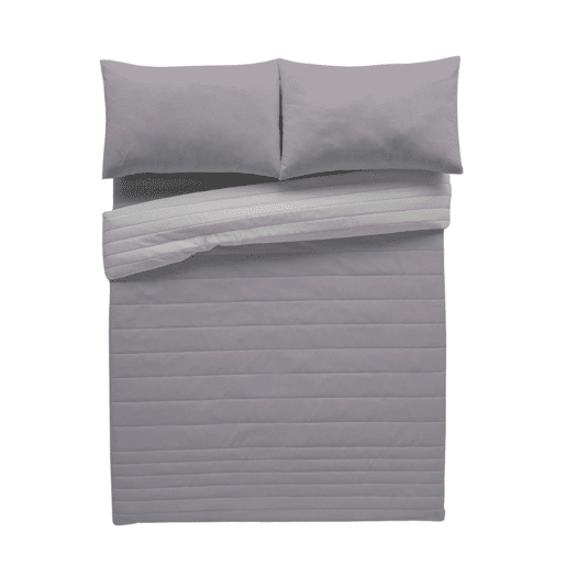 COLCHA BOUTI REVERSÍVEL BICOLOR CINZACINZA CLARO CAMA 180
