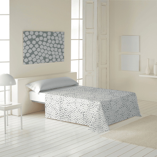 ICEHOME - Conjunto de lençóis estampados de 3 peças para cama 150 - Algodão extra macio - Inclui lençol plano + 2 fronhas - SEIXOS