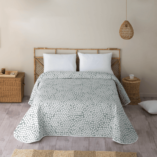 ICEHOME - Colcha Bouti Estampada - Peso 70 Gramas - Cama 150 - SEIXOS