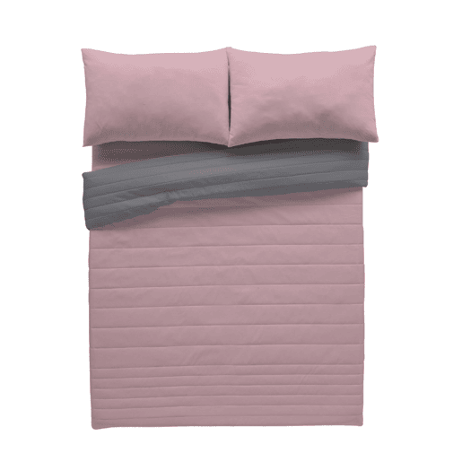 COLCHA BOUTI REVERSÍVEL BICOLOR ROSA VELHOL.807 CINZA CAMA 180