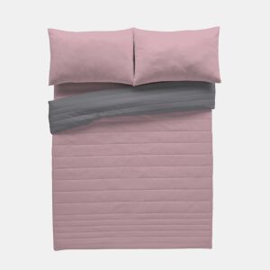 COLCHA BOUTI REVERSÍVEL BICOLOR ROSA VELHOL.807 CINZA CAMA 180