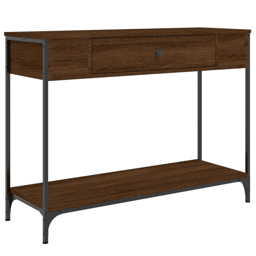 Mesa Consola - Mesa De Entrada 100x34,5x75 cm derivados madeira carvalho castanho