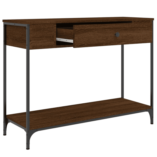 Mesa Consola - Mesa De Entrada 100x34,5x75 cm derivados madeira carvalho castanho