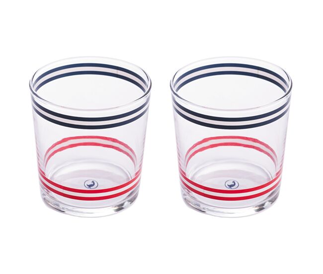 Set 2pzs vasos de cristal a rayas el ganso