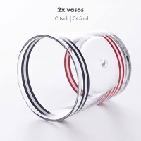 Conjunto de 2 xícaras de vidro listradas El Ganso