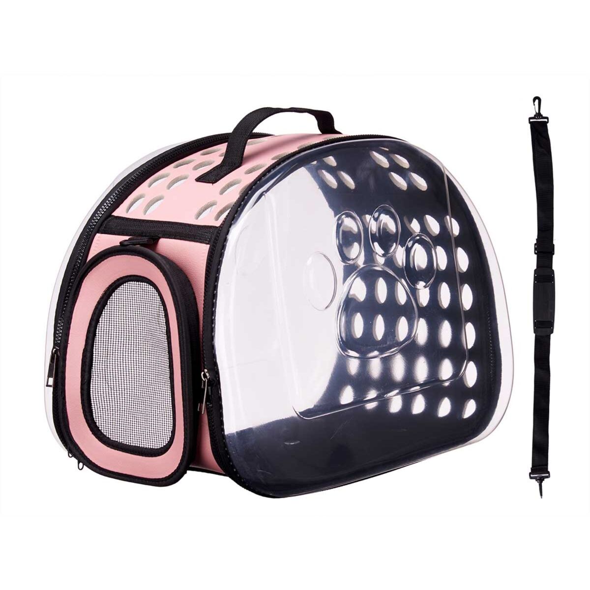 Well home - transportín grande plegable para mascotas 43x4x33cm color rosa