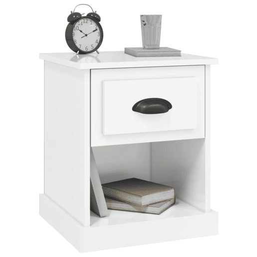 Mesa De Cabeceira Mesinha De Cabeceira - 39x39x47,5cm derivados madeira branco brilhante