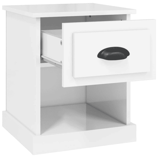 Mesa De Cabeceira Mesinha De Cabeceira - 39x39x47,5cm derivados madeira branco brilhante