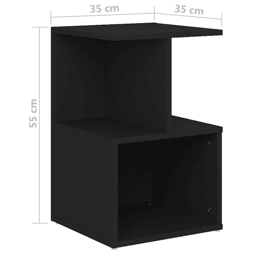 Mesa De Cabeceira - Mesinha De Cabeceira 35x35x55 cm derivados de madeira preto