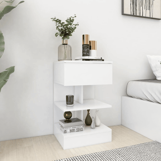 Mesa De Cabeceira - Mesinha De Cabeceira 40x35x65 cm derivados de madeira branco