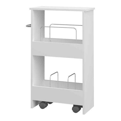 Carrinho de serviço Katra 2 prateleiras 67x40x20cm Branco en.casa