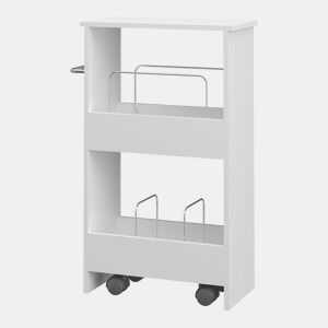 Carrinho de serviço Katra 2 prateleiras 67x40x20cm Branco en.casa