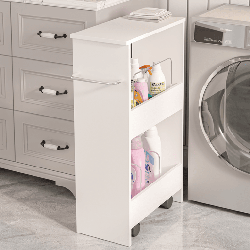 Carrinho de serviço Katra 2 prateleiras 67x40x20cm Branco en.casa