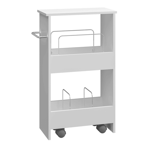 Carrinho de serviço Katra 2 prateleiras 67x40x20cm Branco en.casa