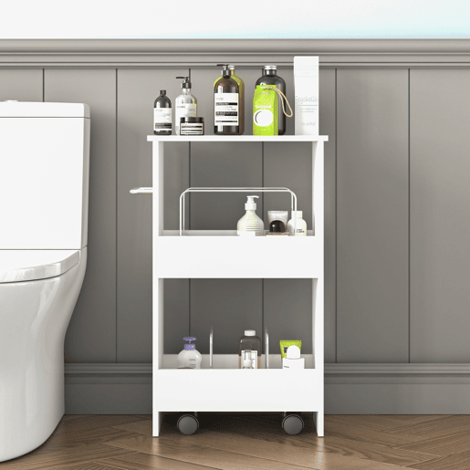 Carrinho de serviço Katra 2 prateleiras 67x40x20cm Branco en.casa