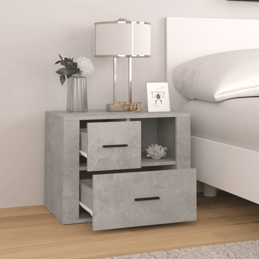 Mesa De Cabeceira - Mesinha De Cabeceira 60x36x45 cm derivados madeira cinza cimento