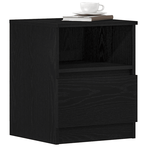 Mesa De Cabeceira - Mesinha De Cabeceira com gaveta Carvalho preto 40 x 40 x 50 cm