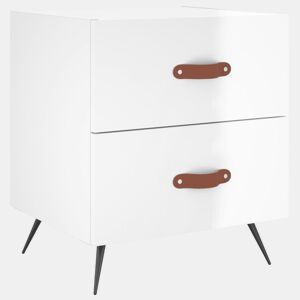 Mesa De Cabeceira - Mesinha De Cabeceira derivados de madeira branco brilhante