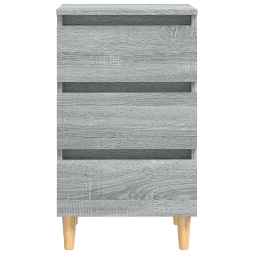 Mesa De Cabeceira - Mesinha De Cabeceira c pernas de madeira 40x35x69 cm sonoma cinza