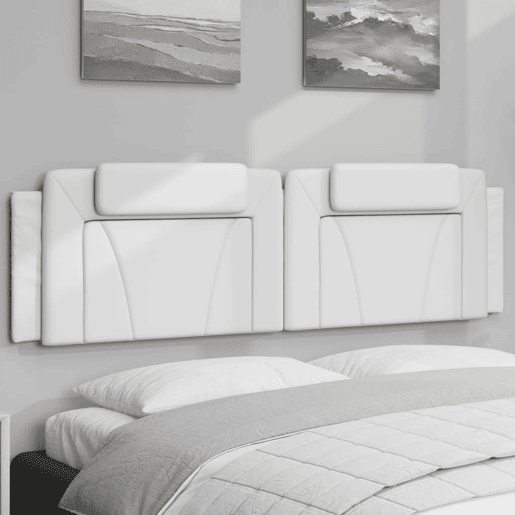 Almofadão de Cabeceira - Cabeceira de cama 183 cm couro artificial branco
