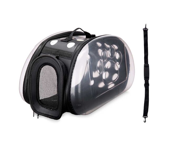 Well home - transportín pequeño plegable para mascotas 37x7,5x22 color negro