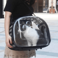 WELL HOME - Pequeno transportador dobrável para animais de estimação 37x7,5x22 Preto