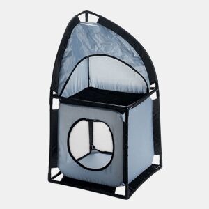 WELL HOME - Torre para gatos de canto 69x35,5x35,5cm em metal e poliéster cinza