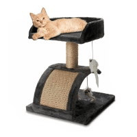 WELL HOME - Árvore para gatos com arranhadores de sisal, plataforma e canil 31x12x34,5cm