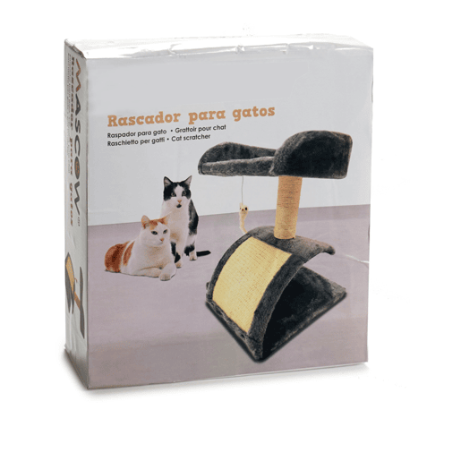 WELL HOME - Árvore para gatos com arranhadores de sisal, plataforma e canil 31x12x34,5cm