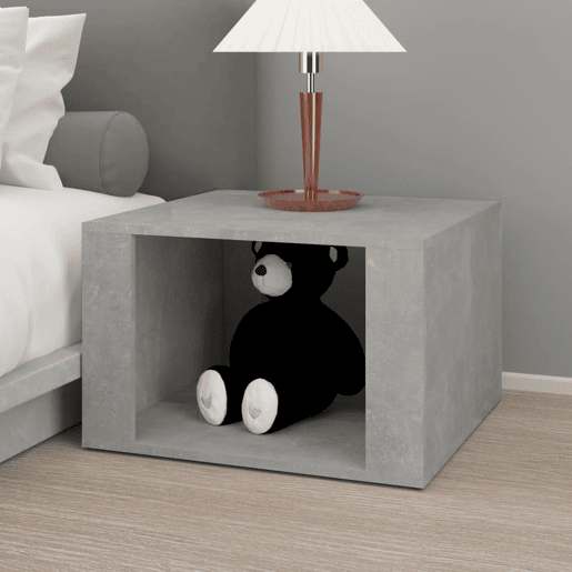 Mesa De Cabeceira - Mesinha De Cabeceira 57x55x36cm derivados madeira cinzento-cimento