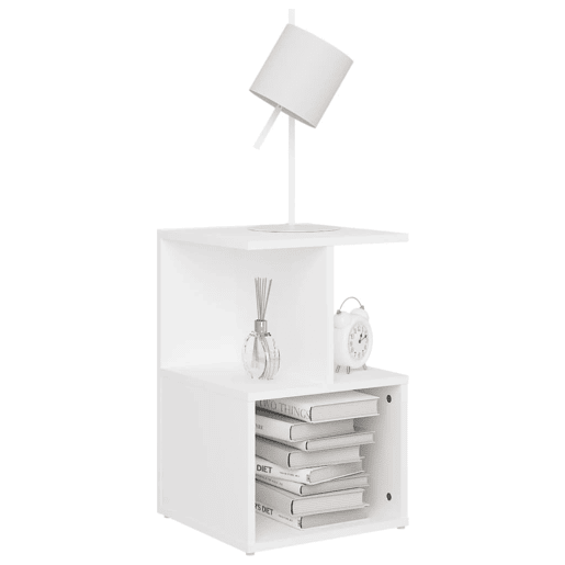 Mesa De Cabeceira - Mesinha De Cabeceira 35x35x55 cm derivados de madeira branco