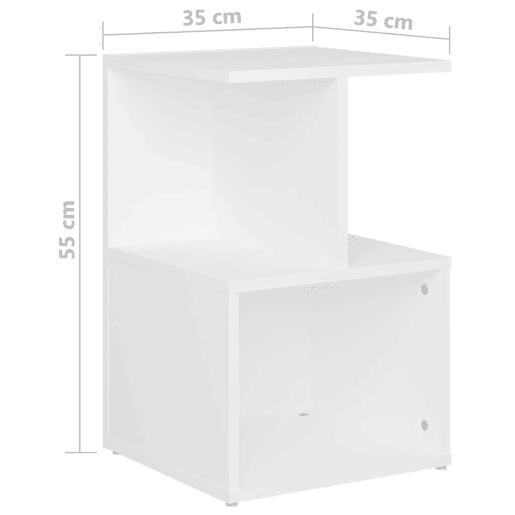Mesa De Cabeceira - Mesinha De Cabeceira 35x35x55 cm derivados de madeira branco