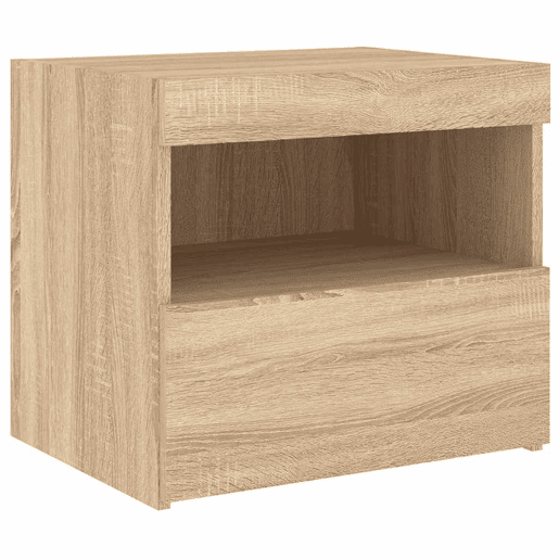 Mesa De Cabeceira - Mesinha De Cabeceira com luzes LED 50x40x45 cm carvalho sonoma
