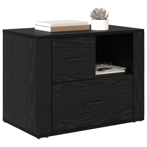 Mesa De Cabeceira - Mesinha De Cabeceira com gaveta Carvalho preto 60 x 36 x 45 cm