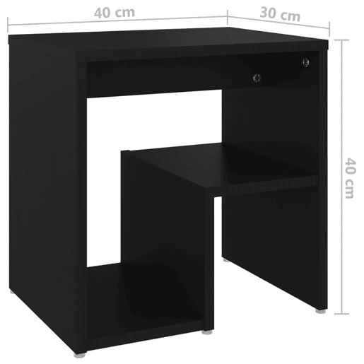Mesa De Cabeceira - Mesinha De Cabeceira 40x30x40 cm derivados de madeira preto