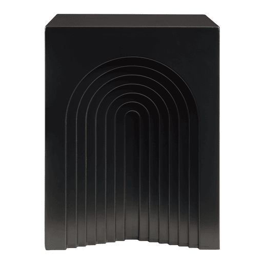 Mesa de apoio Elverumn MDF com design em arco 45x35x35 cm Preto mate en.casa