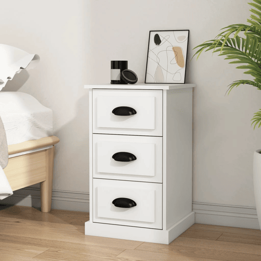 Mesa De Cabeceira - Mesinha De Cabeceira 39x39x67 cm derivados de madeira branco