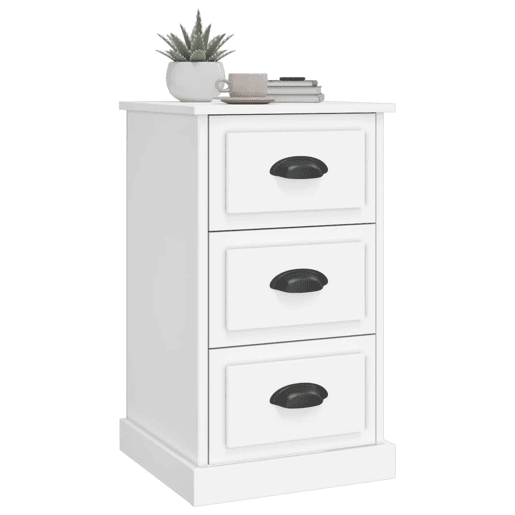 Mesa De Cabeceira - Mesinha De Cabeceira 39x39x67 cm derivados de madeira branco