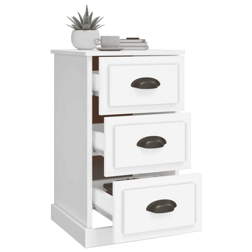 Mesa De Cabeceira - Mesinha De Cabeceira 39x39x67 cm derivados de madeira branco