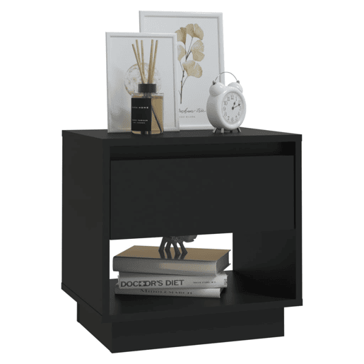 Mesa De Cabeceira - Mesinha De Cabeceira 45x34x44 cm contraplacado preto