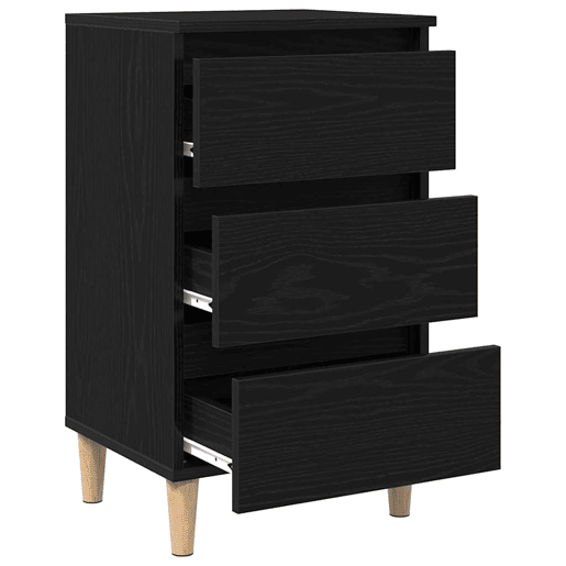 Mesa De Cabeceira - Mesinha De Cabeceira com gaveta Carvalho preto 40 x 35 x 69 cm