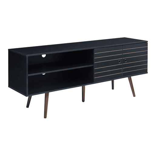 Móvel de televisão Vare com 2 portas 160x40x66 cm Preto en.casa