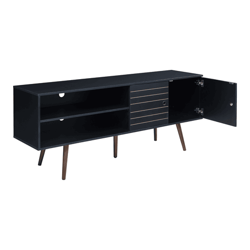 Móvel de televisão Vare com 2 portas 160x40x66 cm Preto en.casa